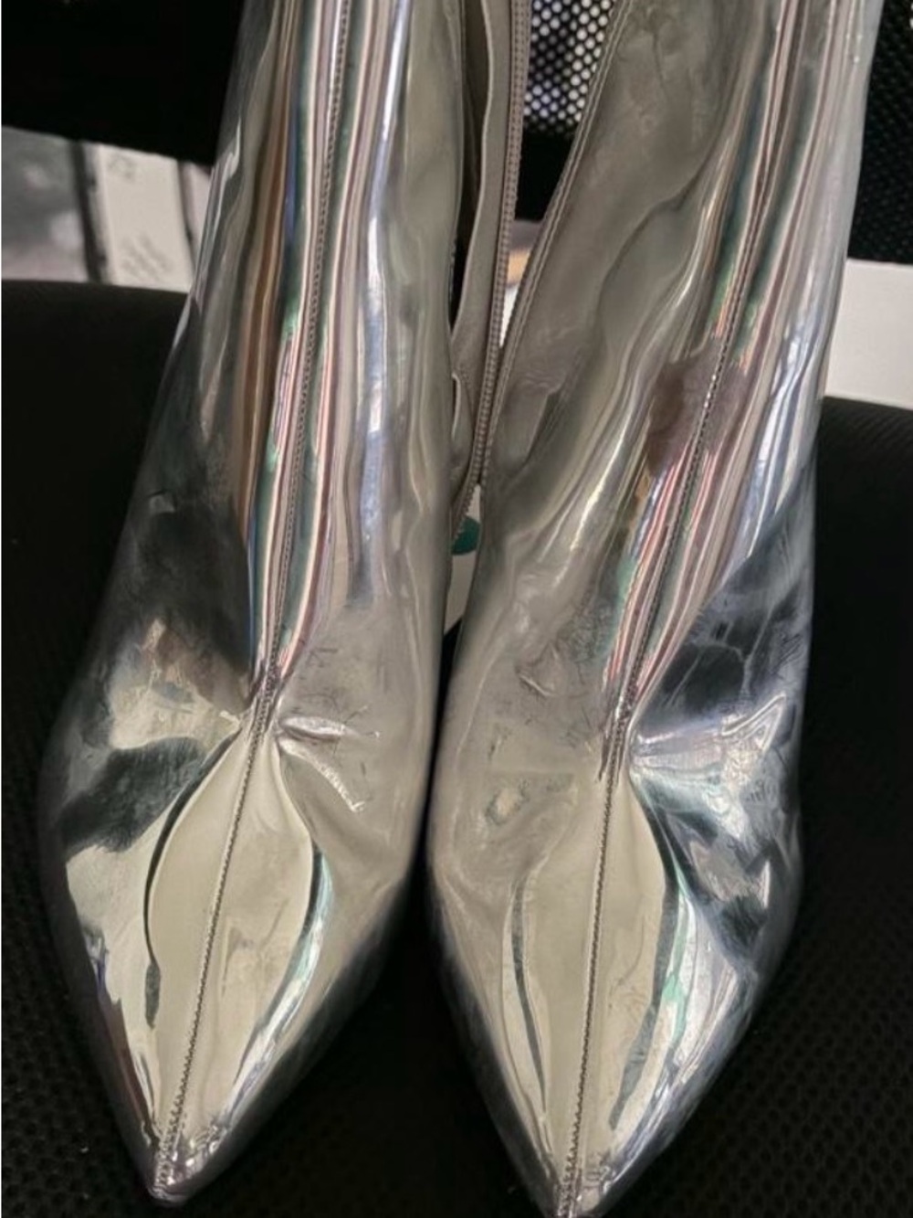 Metallic Silver Ankle Boot